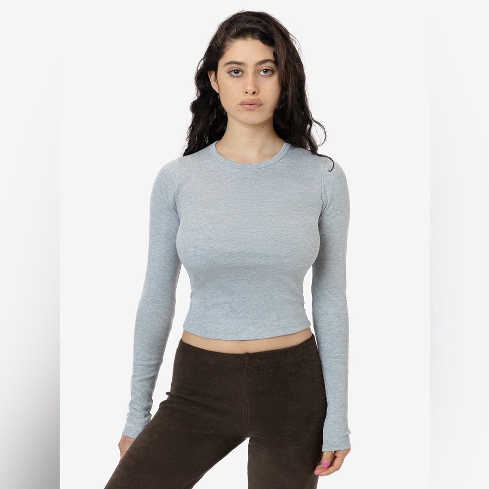 Los Angeles Apparel baby rib long sleeve crewneck tee